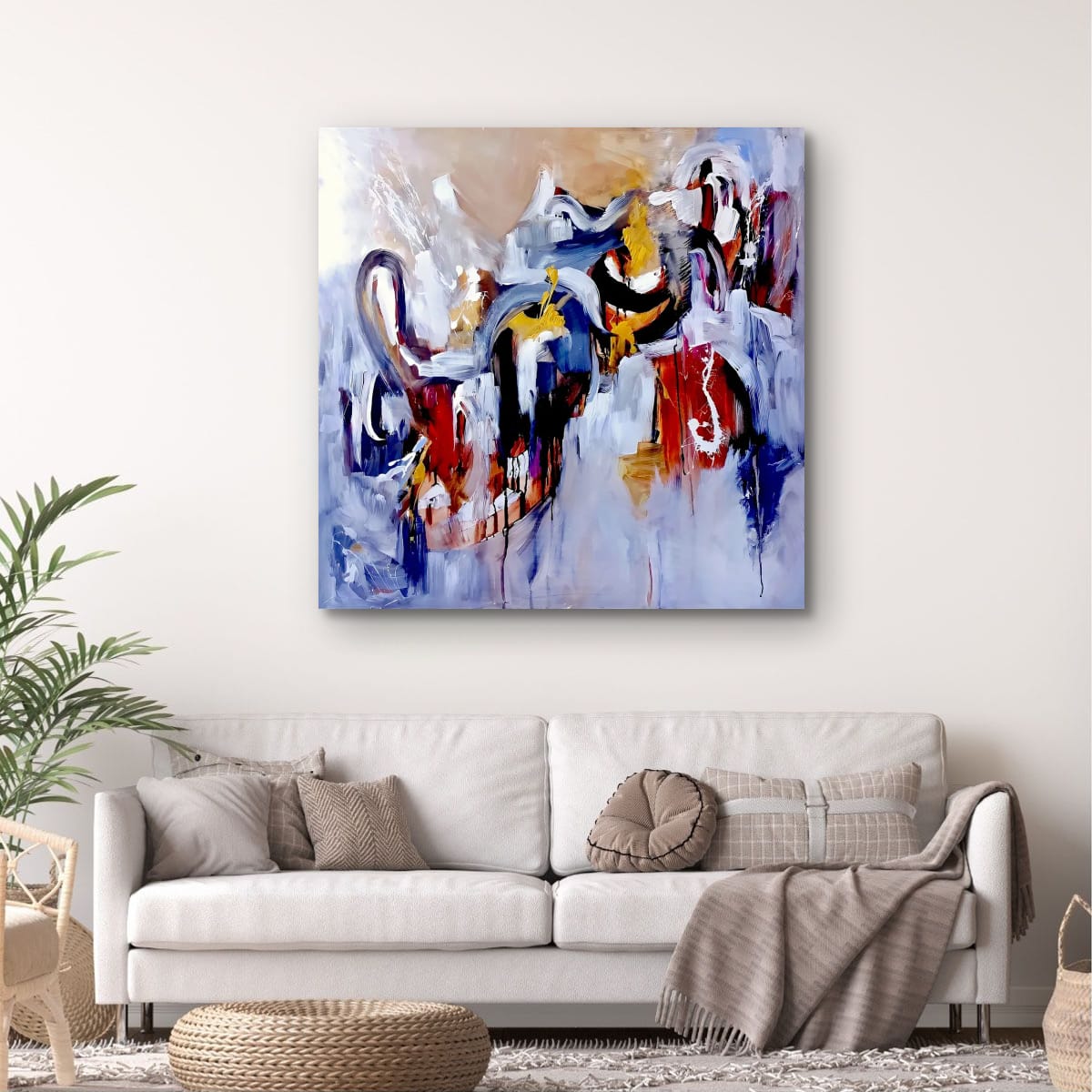Abstract Painting - Dance of The Shadows 100x100 cm - Image 3