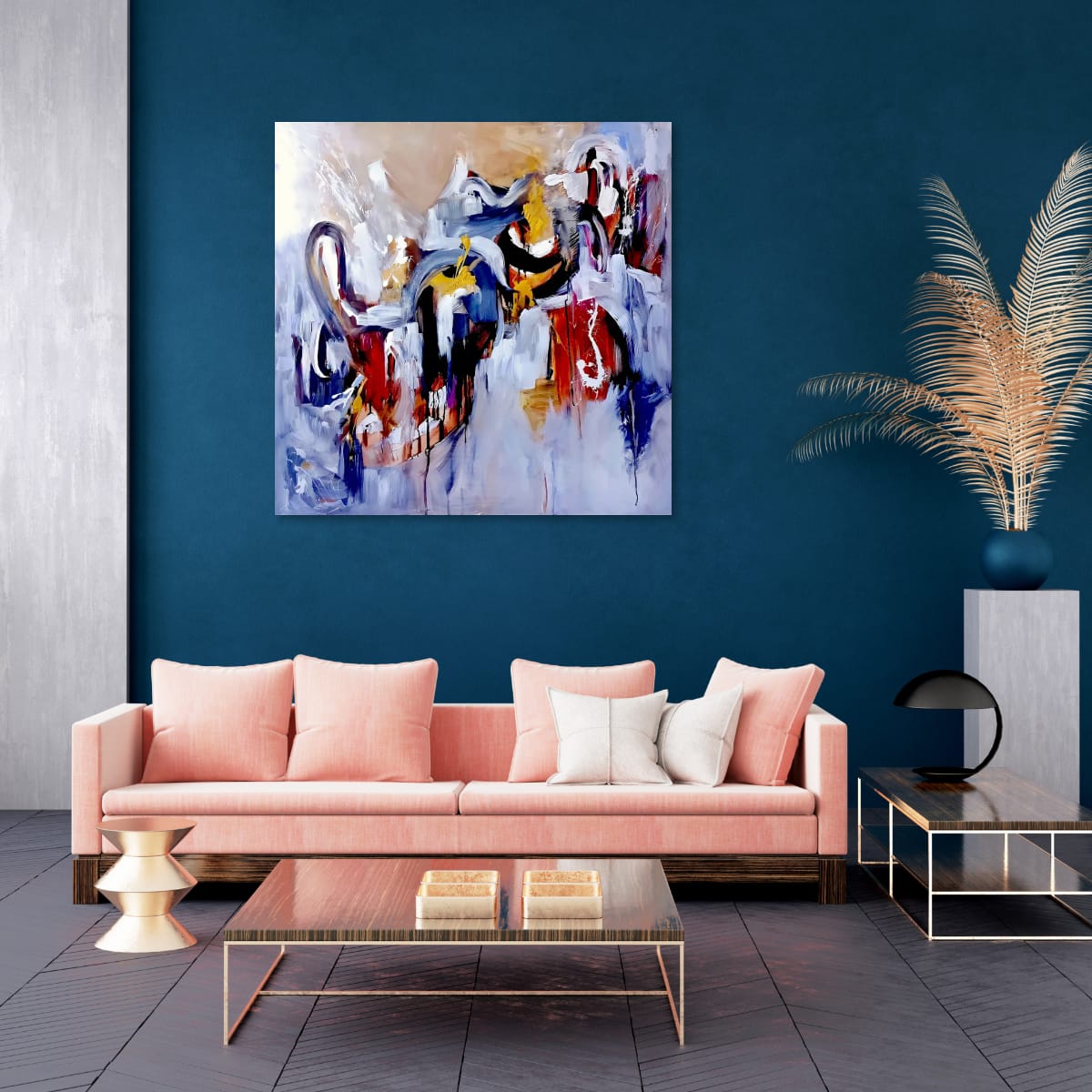 Abstract Painting - Dance of The Shadows 100x100 cm - Image 11
