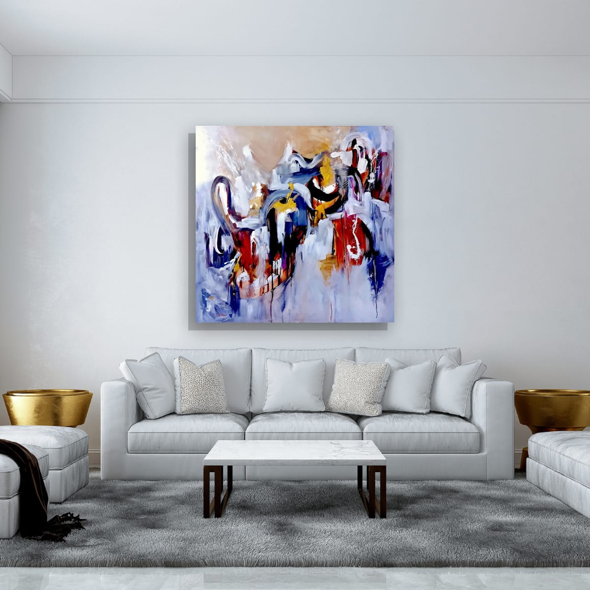 Abstract Painting - Dance of The Shadows 100x100 cm - Image 8