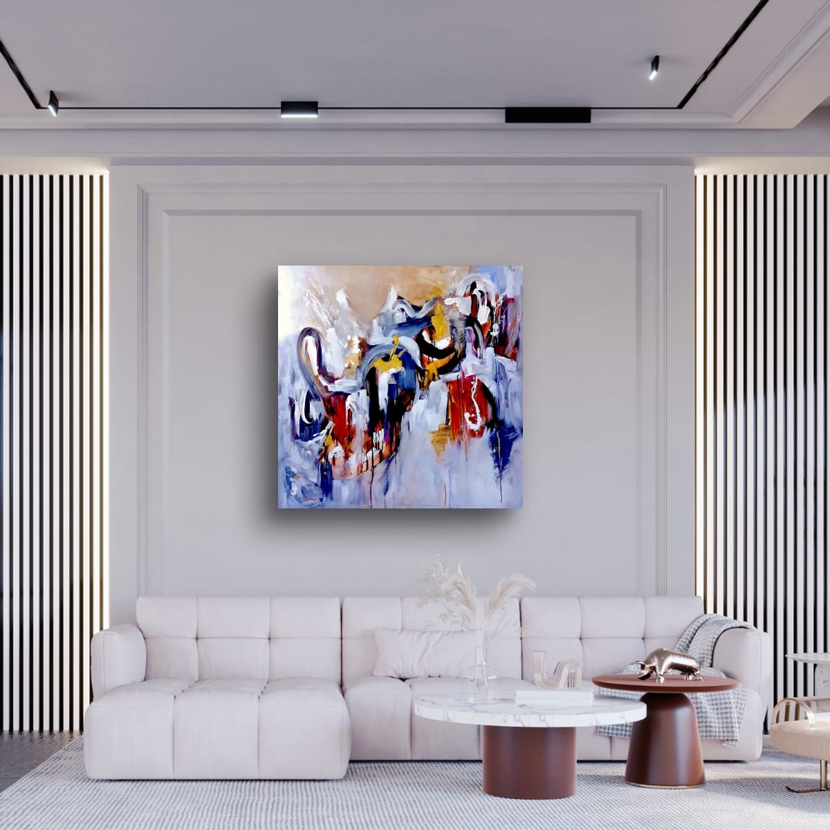 Abstract Painting - Dance of The Shadows 100x100 cm - Image 7