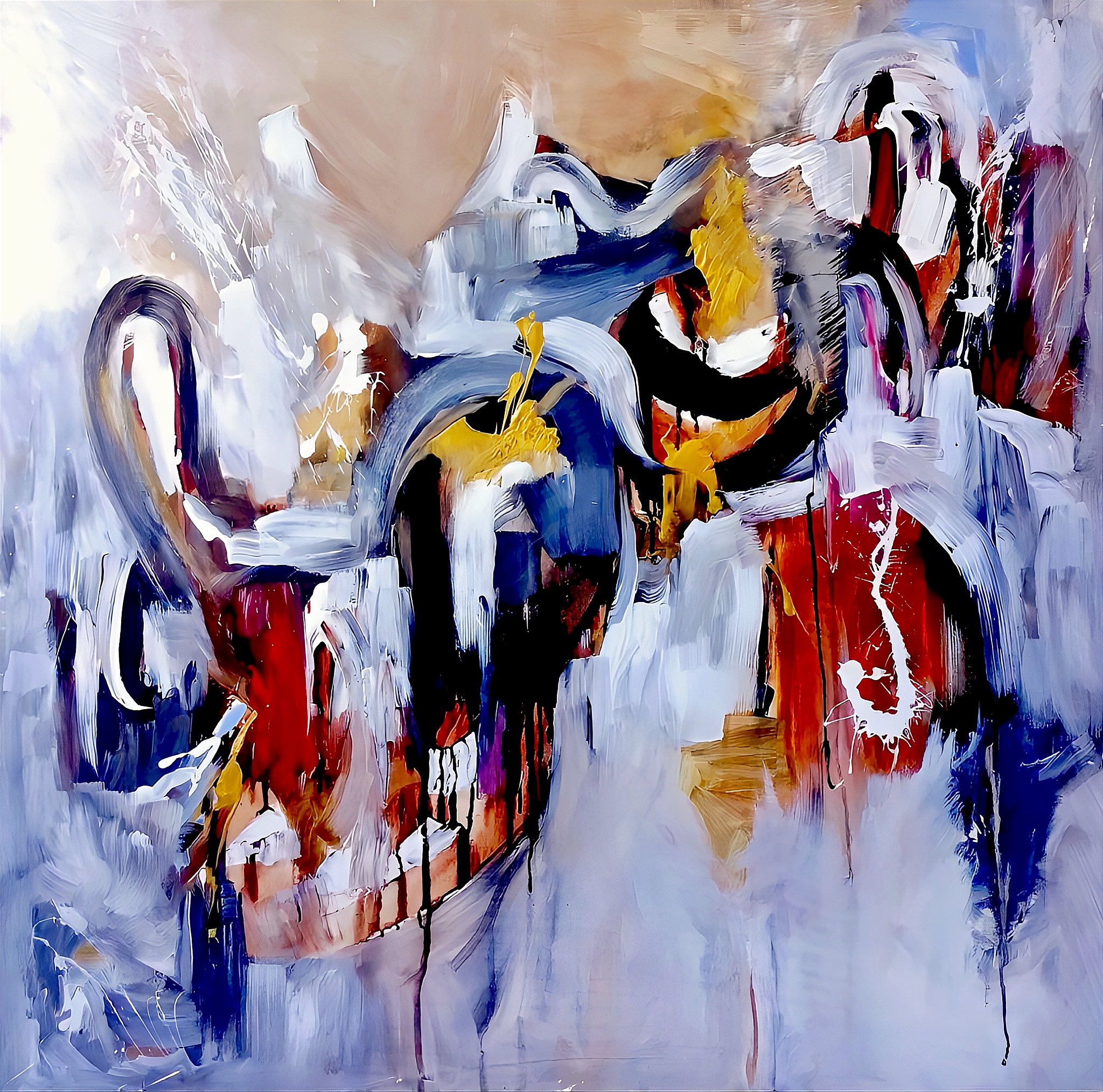 Abstract Painting - Dance of The Shadows 100x100 cm - Image 13