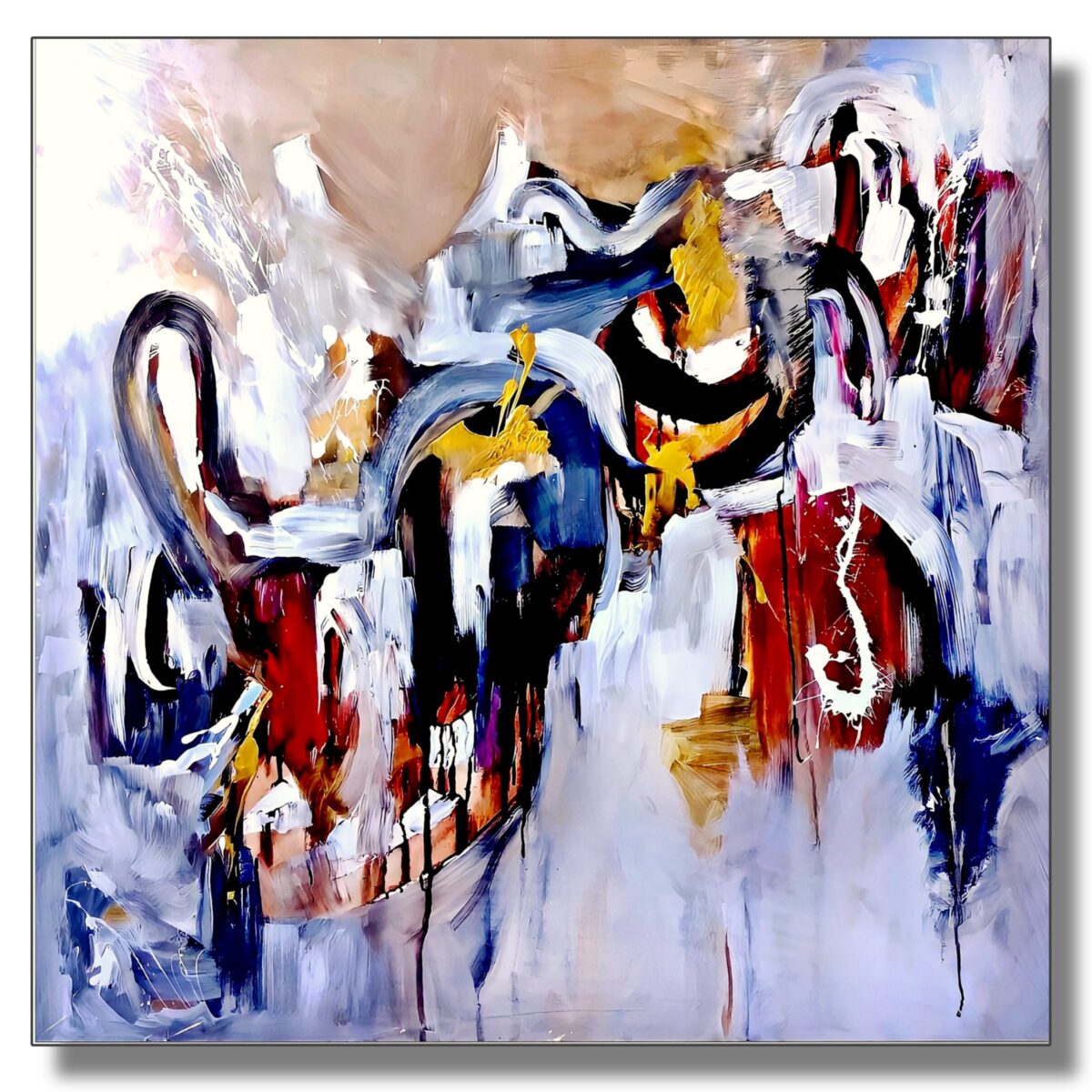 Abstract Painting - Dance of  The Shadows 100x100 cm