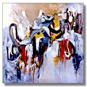 Abstract Painting - Dance of The Shadows 100x100 cm