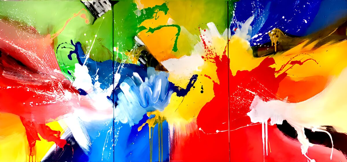 Abstract Painting - Colorburst Canyon 70x150 cm