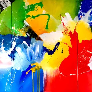 Abstract Painting - Colorburst Canyon 70x150 cm