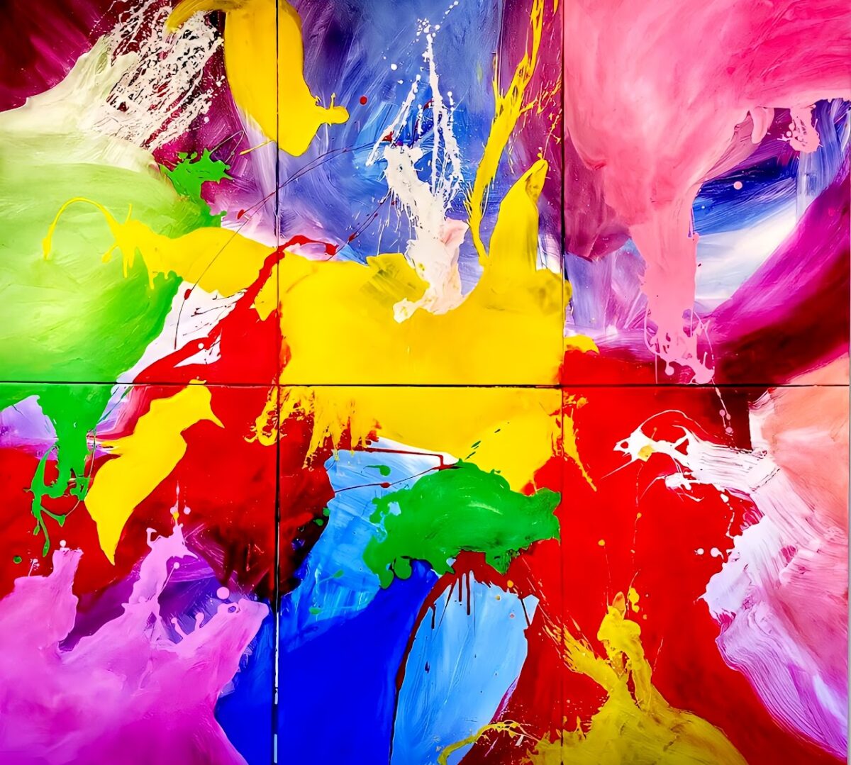 Abstract Painting - Dance of Colors 140x150 cm