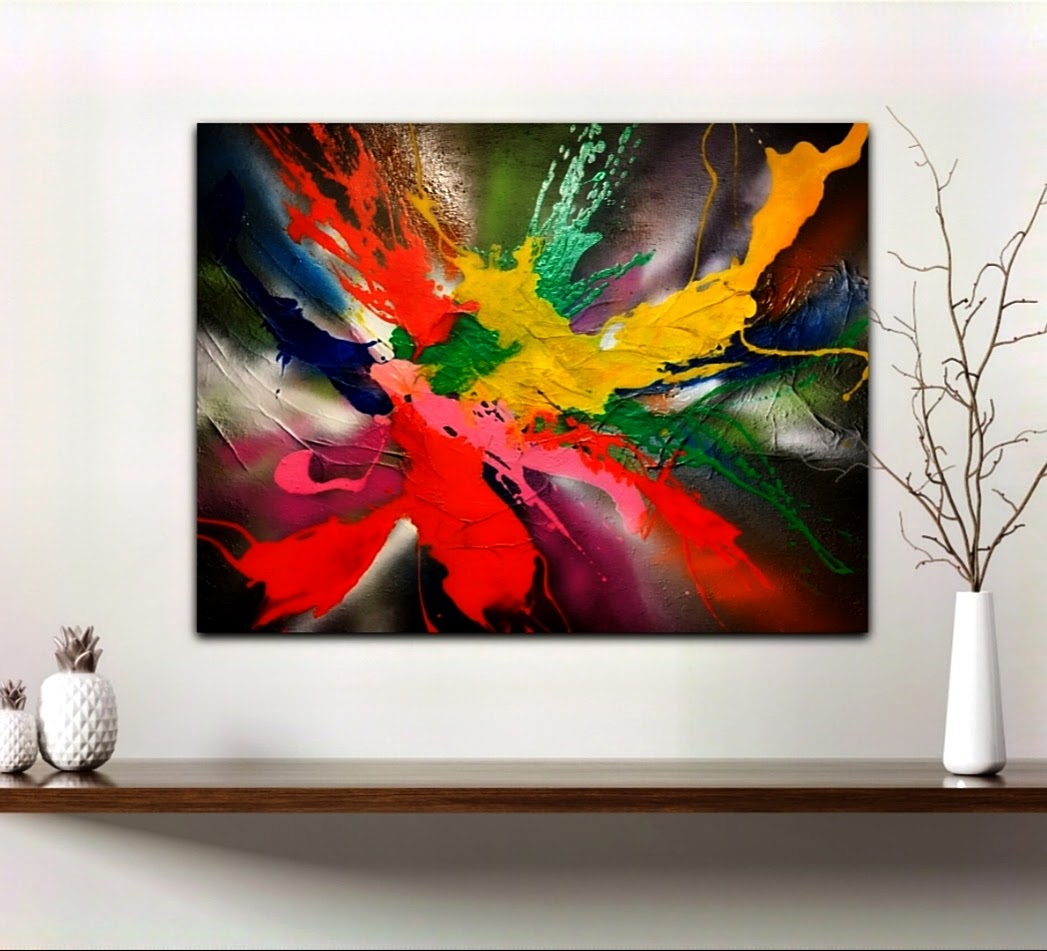 Abstract Painting - Dancing in The Lights 70x90 cm - Image 2
