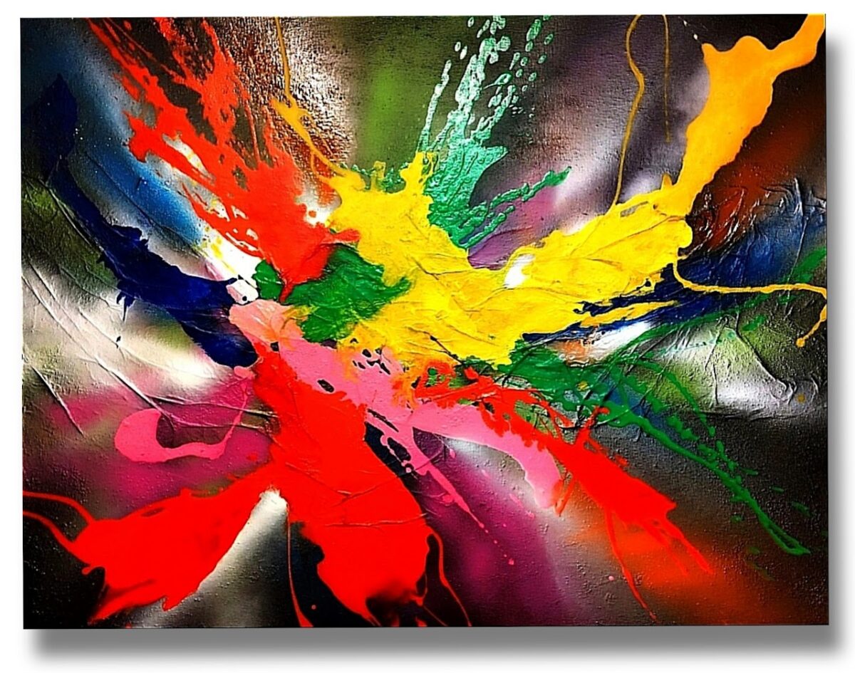Abstract Painting - Dancing in The Lights 70x90 cm