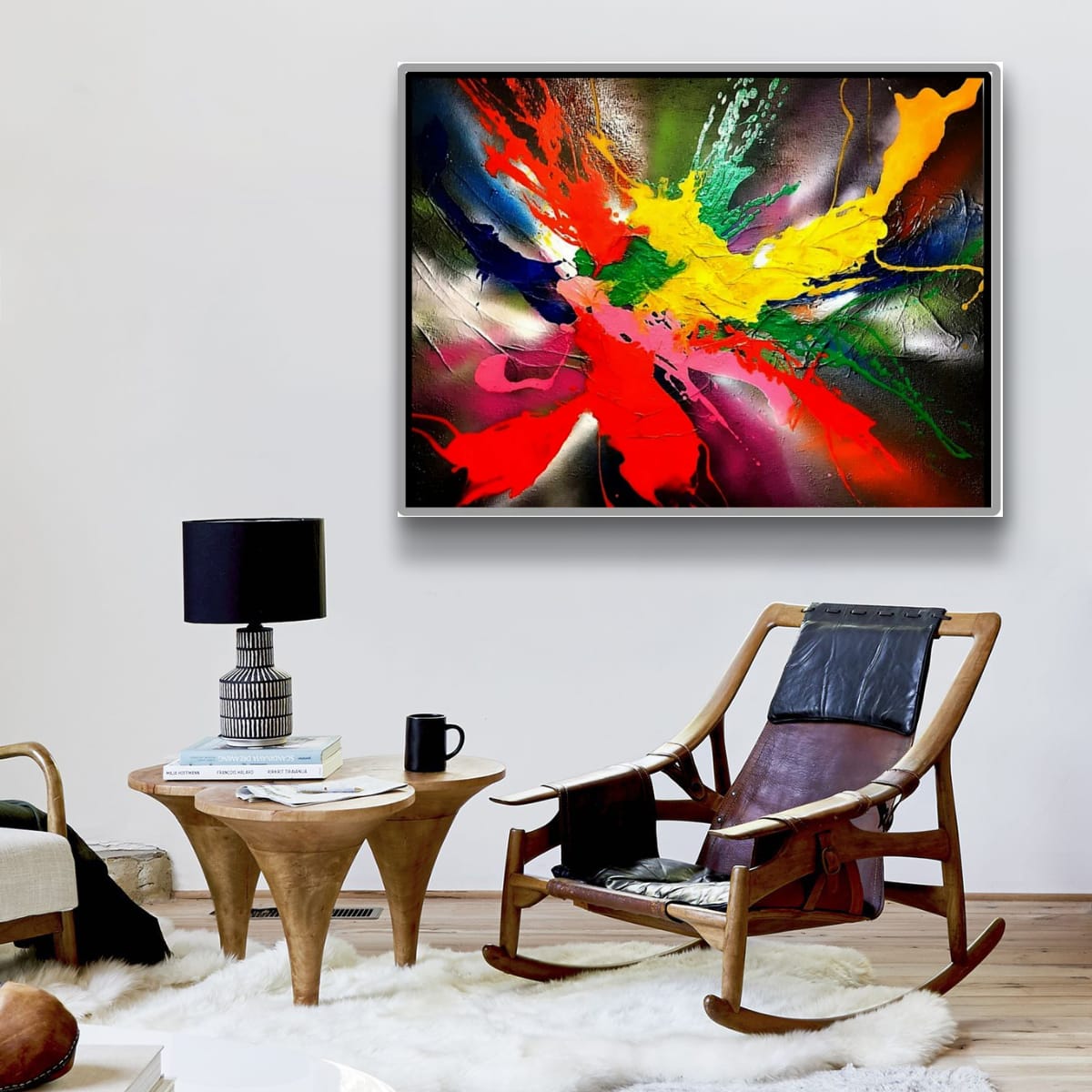 Abstract Painting - Dancing in The Lights 70x90 cm - Image 8