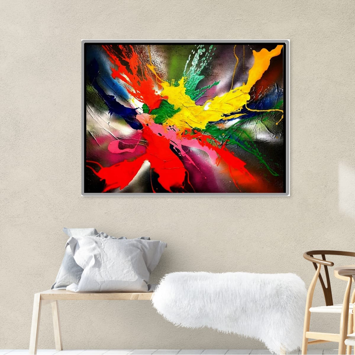 Abstract Painting - Dancing in The Lights 70x90 cm - Image 7