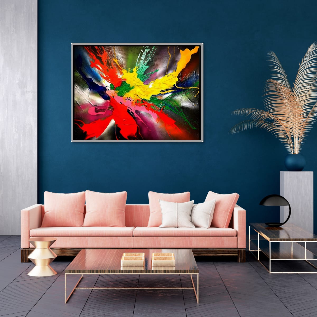 Abstract Painting - Dancing in The Lights 70x90 cm - Image 6