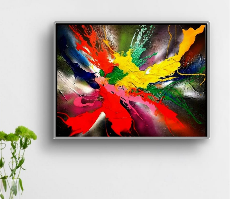 Abstract Painting - Dancing in The Lights 70x90 cm - Image 5