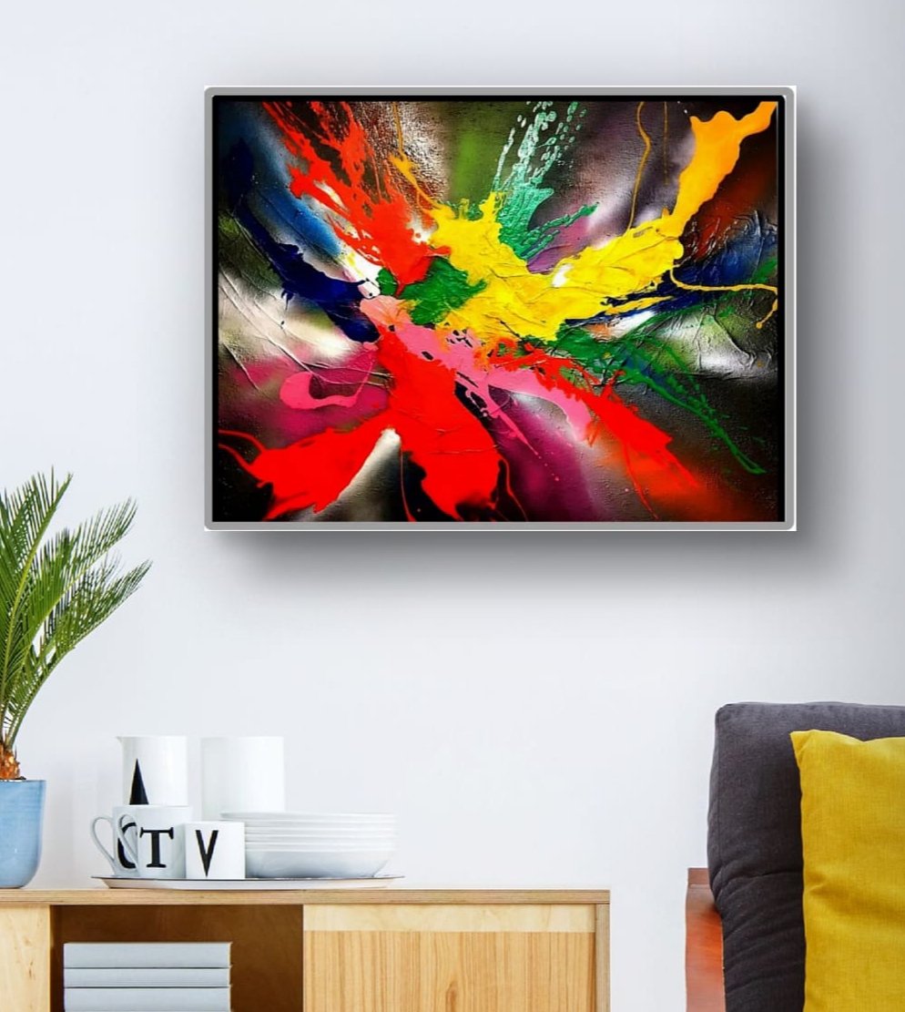Abstract Painting - Dancing in The Lights 70x90 cm - Image 4