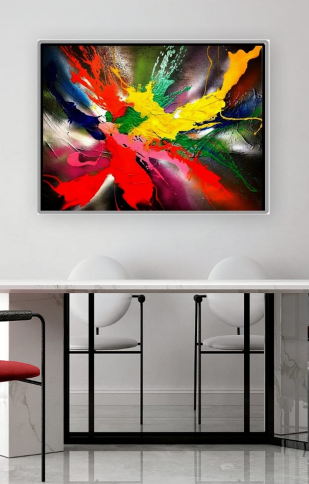 Abstract Painting - Dancing in The Lights 70x90 cm - Image 3
