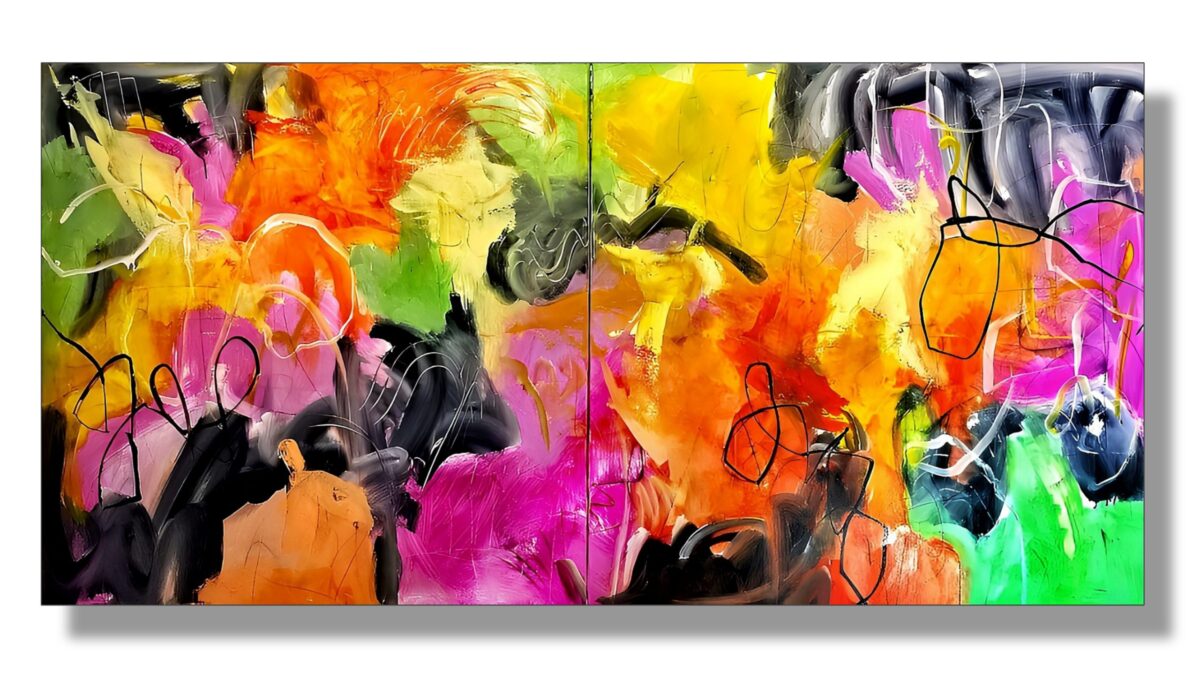 Abstract Painting -Symphony of Frequencies 100x200 cm