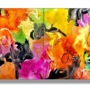 Abstract Painting -Symphony of Frequencies 100x200 cm