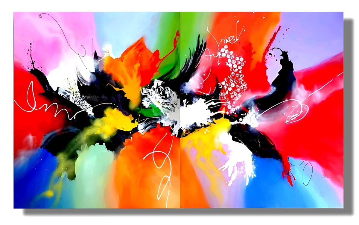Contemporary abstract wall art by Selda Bergman using expressive brushstrokes
