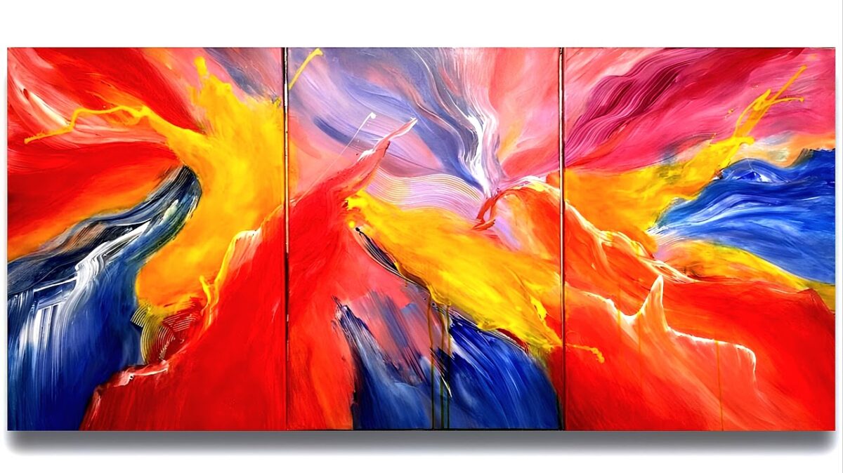 Abstract Painting - Vortex Rahpsody 90x210 cm