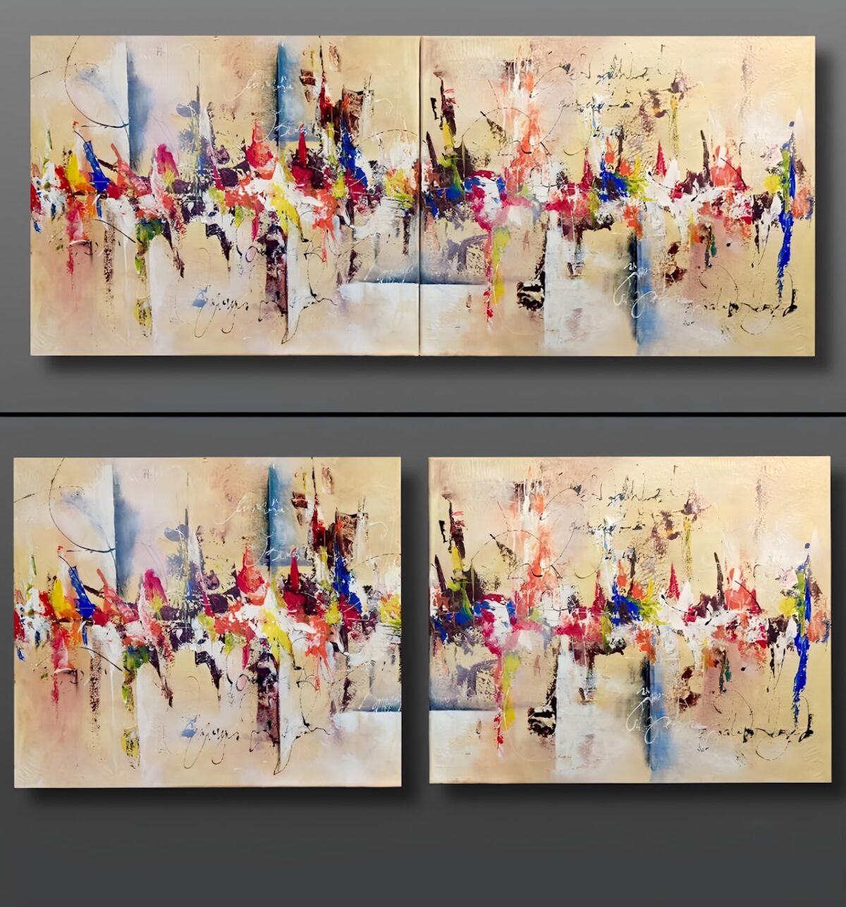 Abstract Painting - Nostalgy 40x100 cm