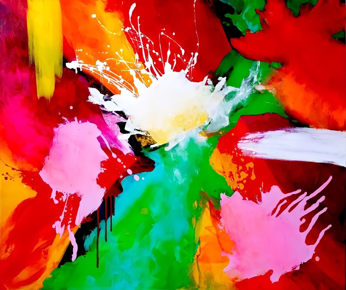 Abstract Painting - Radiant Reflections 100x120 cm