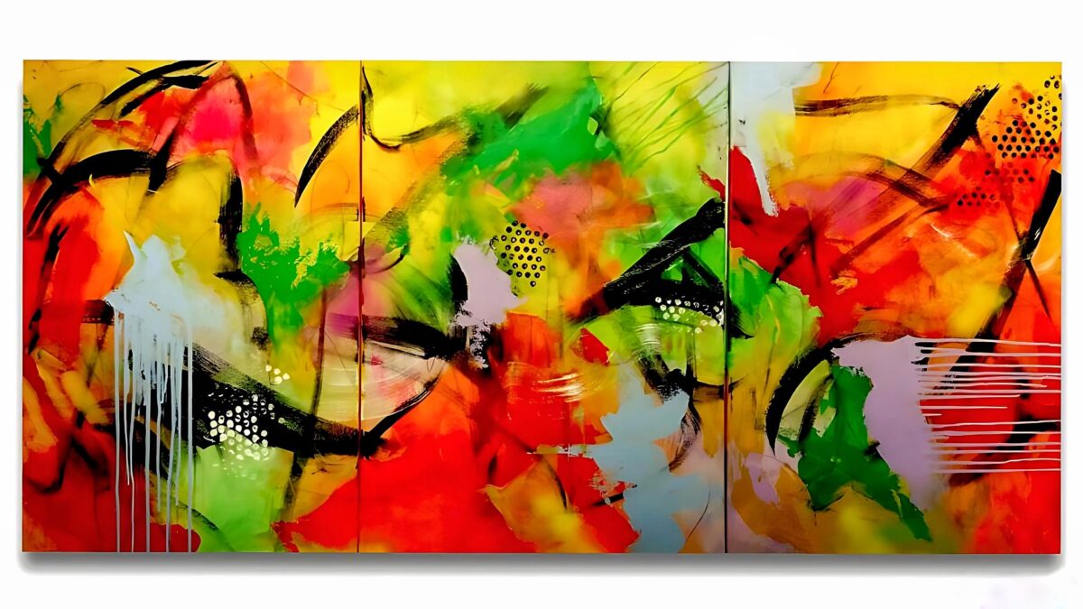 Abstract Painting - Vitality 90x210 cm