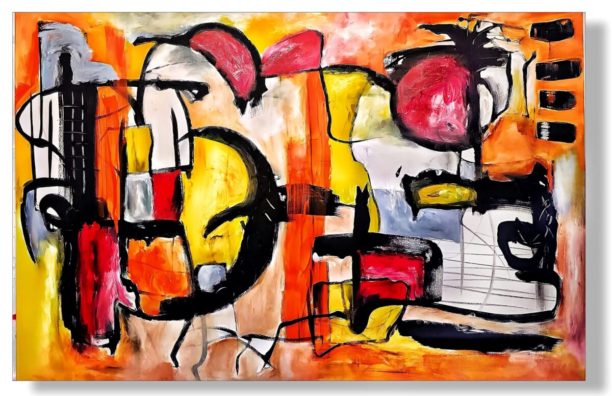 Cubistic Painting - Interlock 100x150 cm