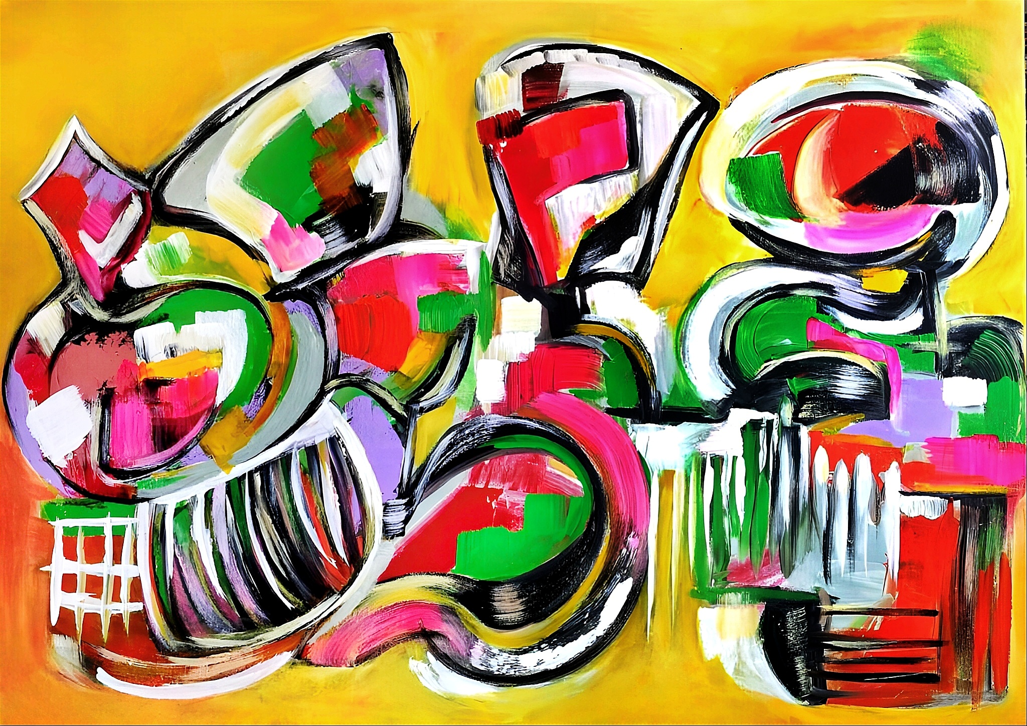 Cubistic Painting - The Soul of Jazz 65x90 cm