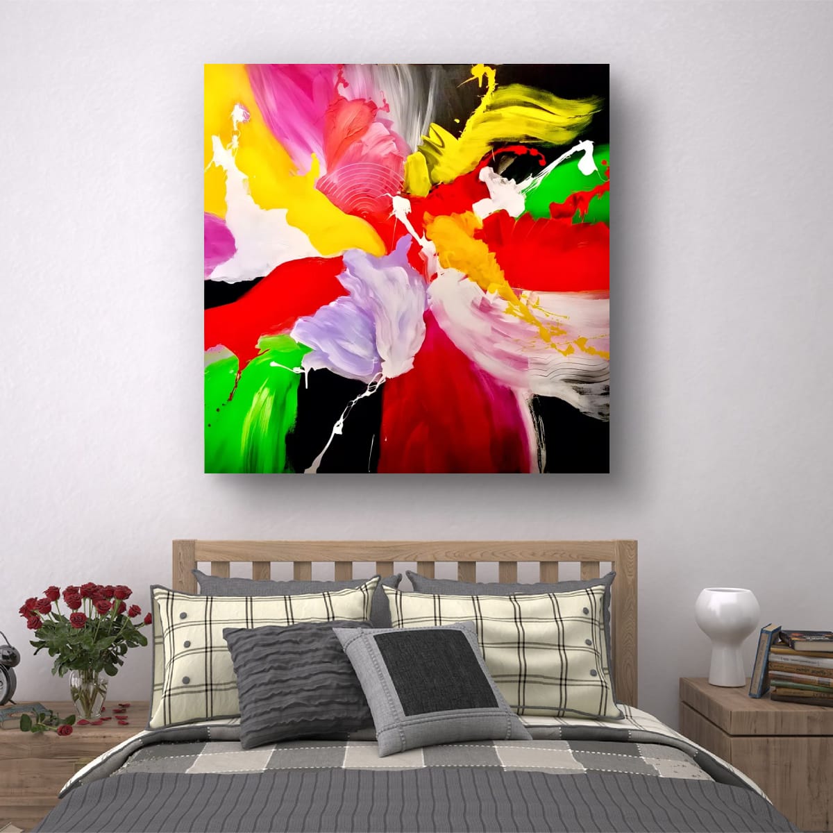 Abstract Painting - Rainbow Revelry 100x100 cm - Image 7