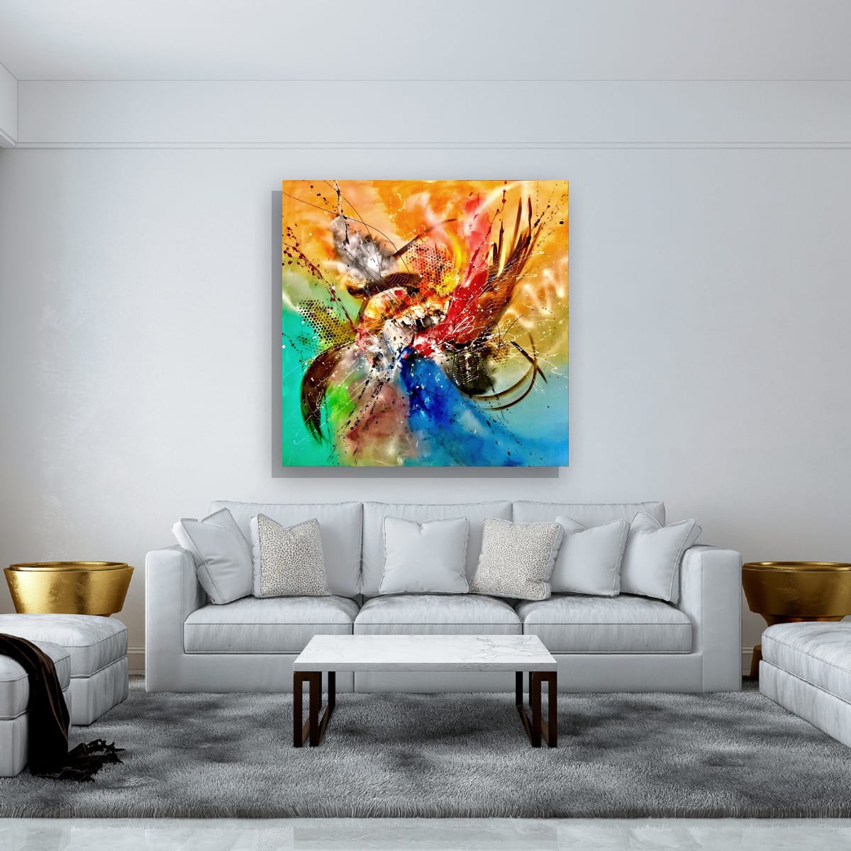 Abstract Painting - Flapping Effect 100x100 cm - Image 12