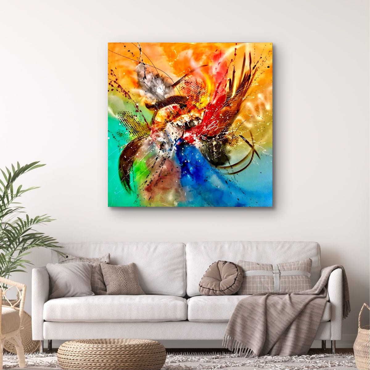 Abstract Painting - Flapping Effect 100x100 cm - Image 5