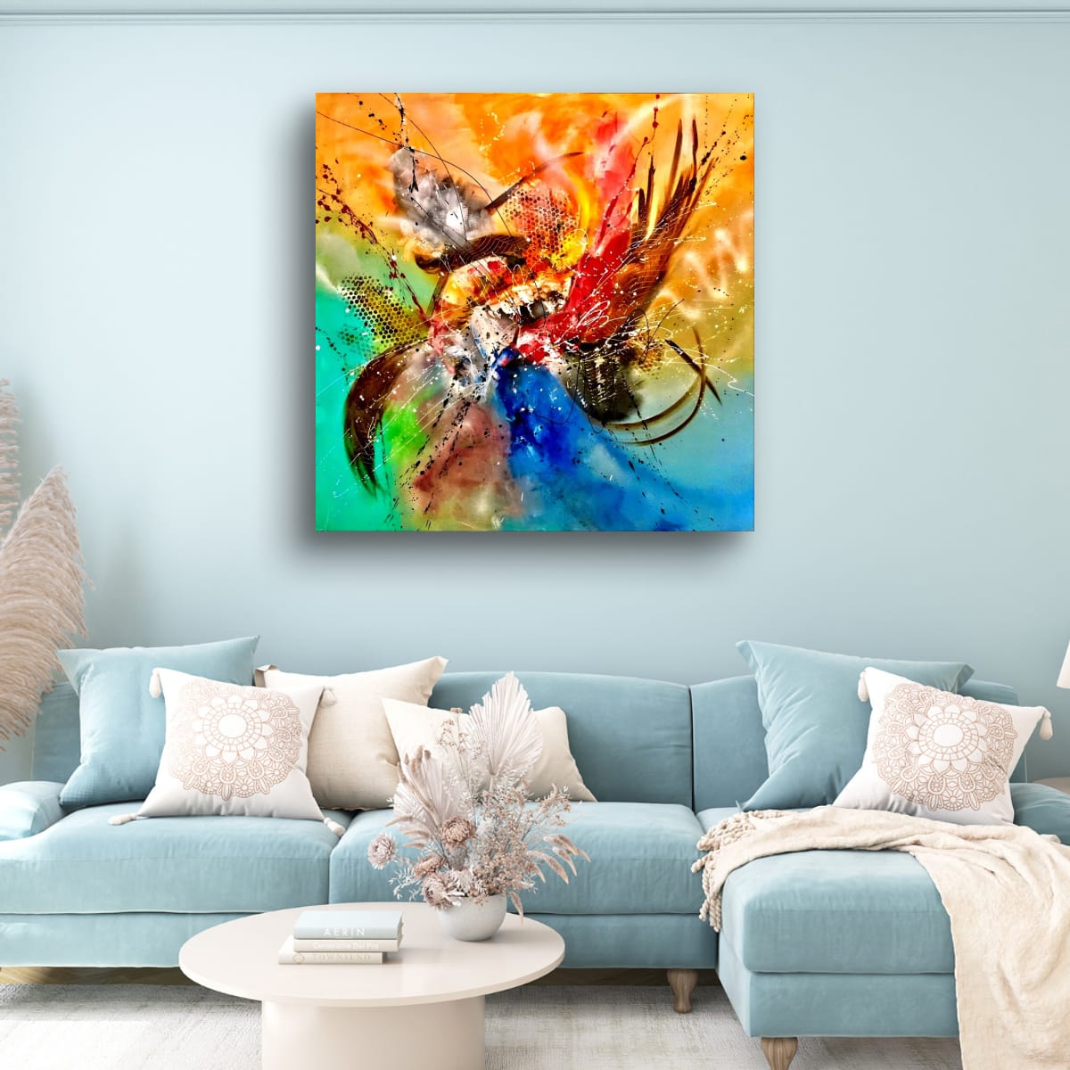 Abstract Painting - Flapping Effect 100x100 cm - Image 4