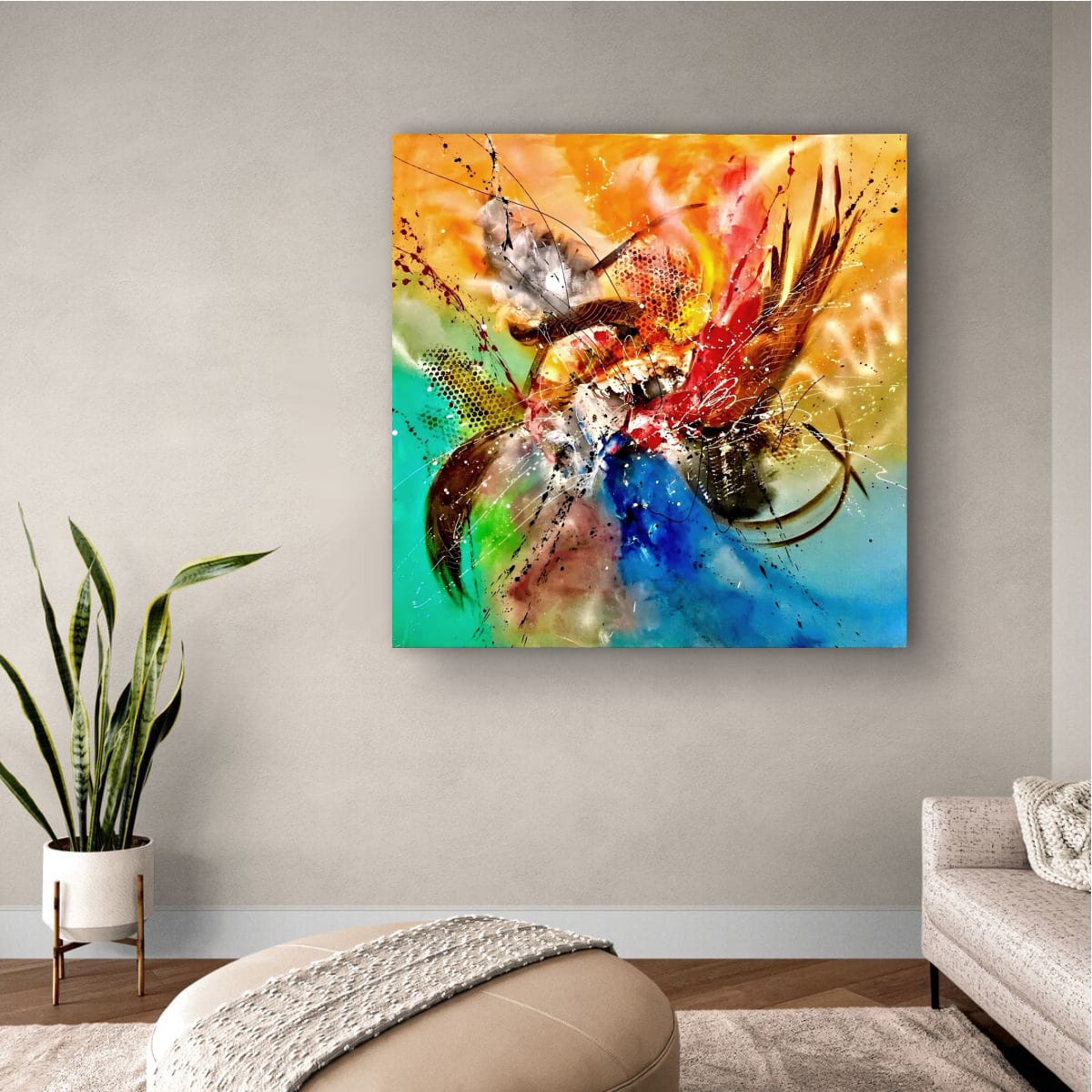 Abstract Painting - Flapping Effect 100x100 cm - Image 11