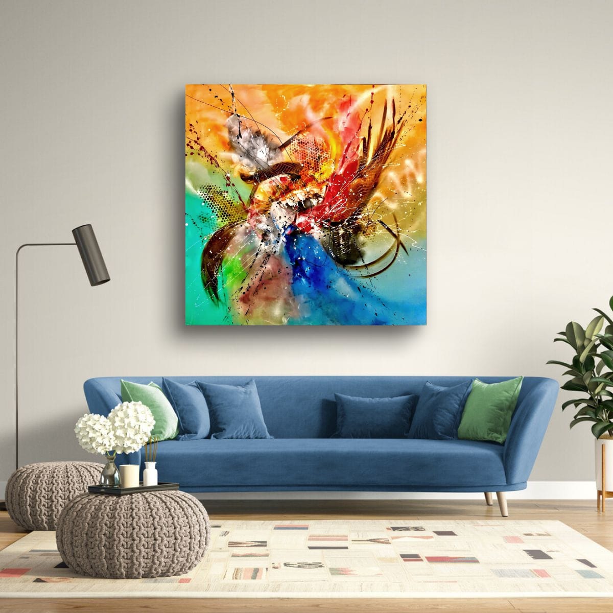 Abstract Painting - Flapping Effect 100x100 cm - Image 10