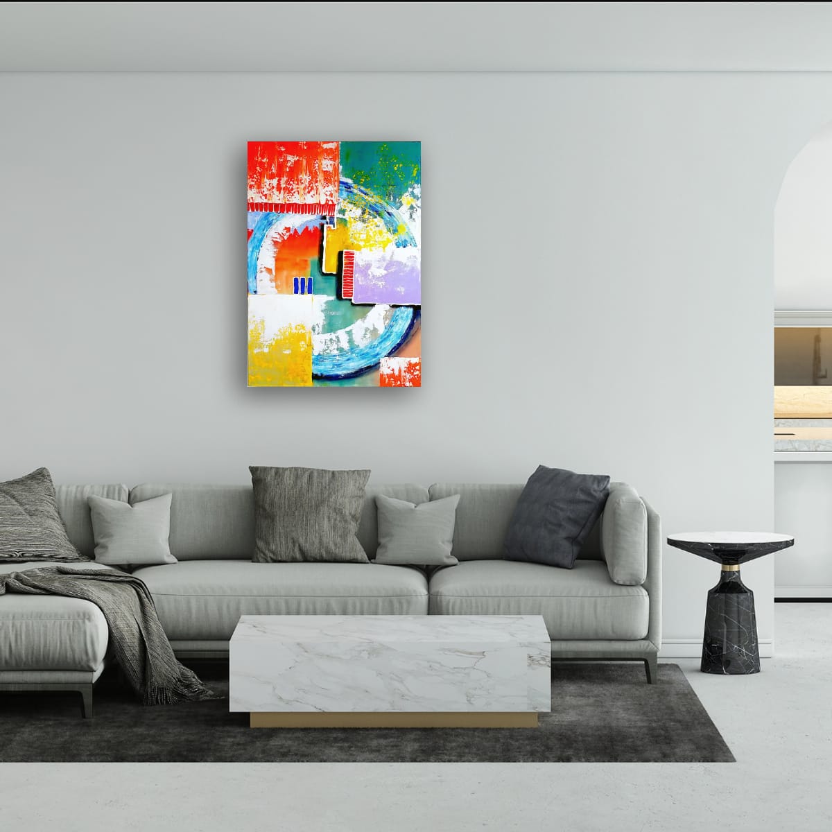 Cubistic Painting - Intersection 50x70 cm - Image 11