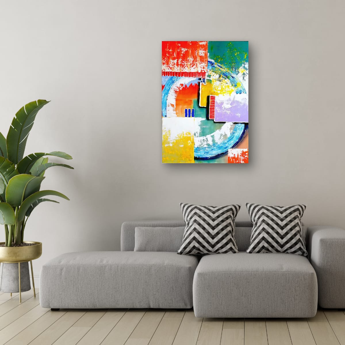 Cubistic Painting - Intersection 50x70 cm - Image 7