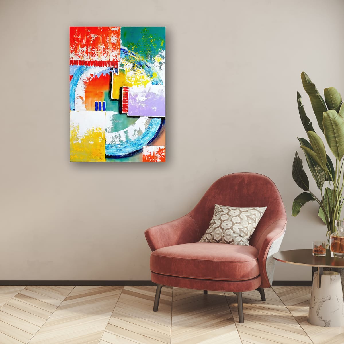 Cubistic Painting - Intersection 50x70 cm - Image 6