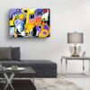 Layered acrylic abstract composition by Selda Bergman with expressive textured details
