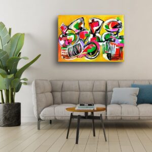 eometric abstract art piece by Selda Bergman featuring clean minimalist forms