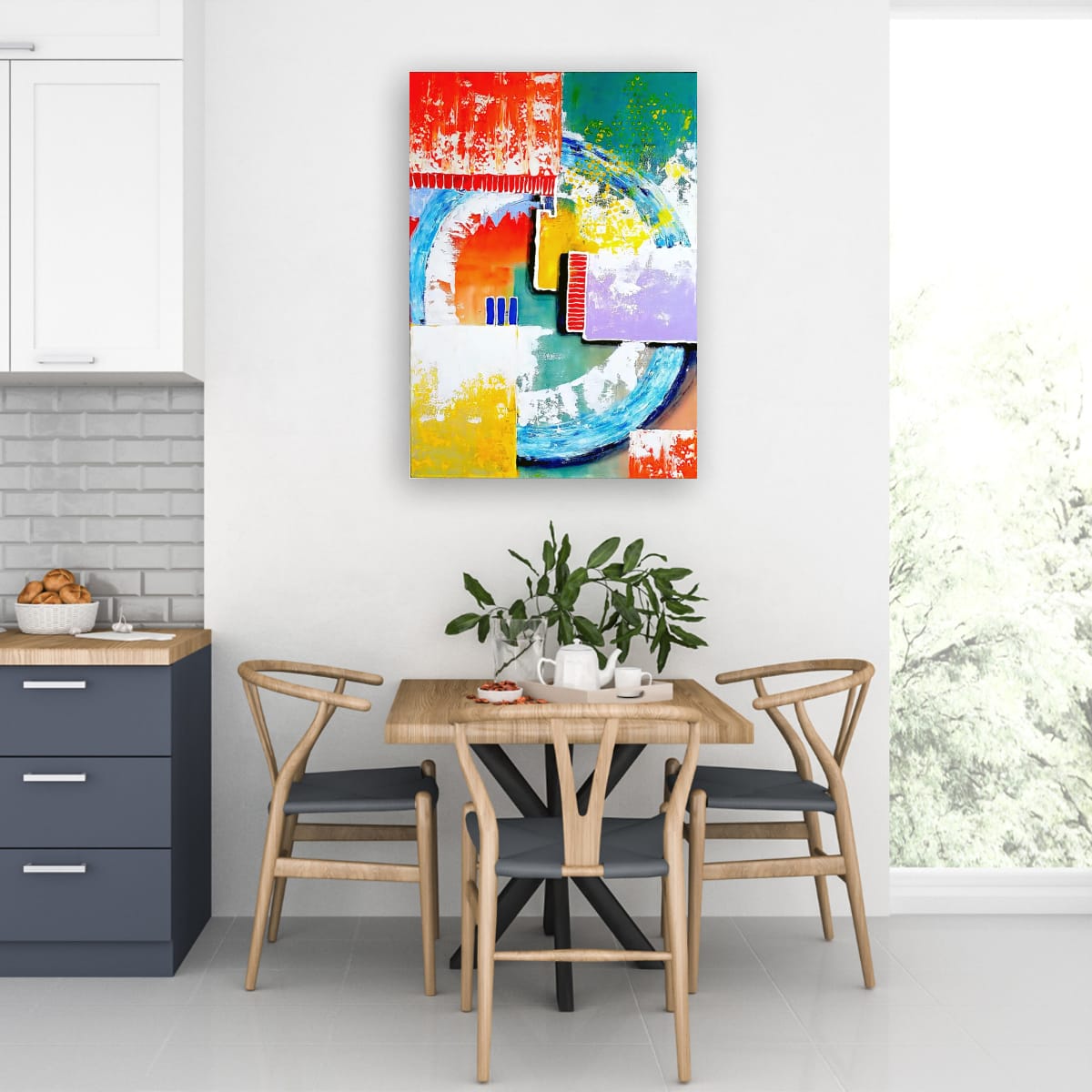 Cubistic Painting - Intersection 50x70 cm - Image 3