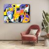 Layered acrylic abstract composition by Selda Bergman showcasing complex color layering