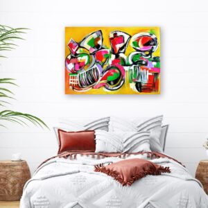 Geometric abstract art piece by Selda Bergman in a balanced geometric composition