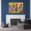 Geometric abstract art piece by Selda Bergman in a balanced geometric composition on the wall