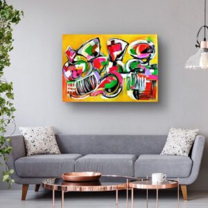 Geometric abstract art piece by Selda Bergman using sharp linear elements