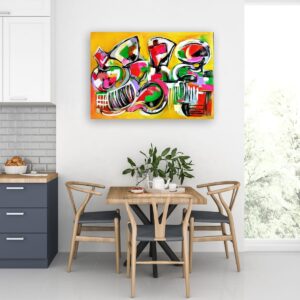 Geometric abstract art piece by Selda Bergman in a modern contemporary palette