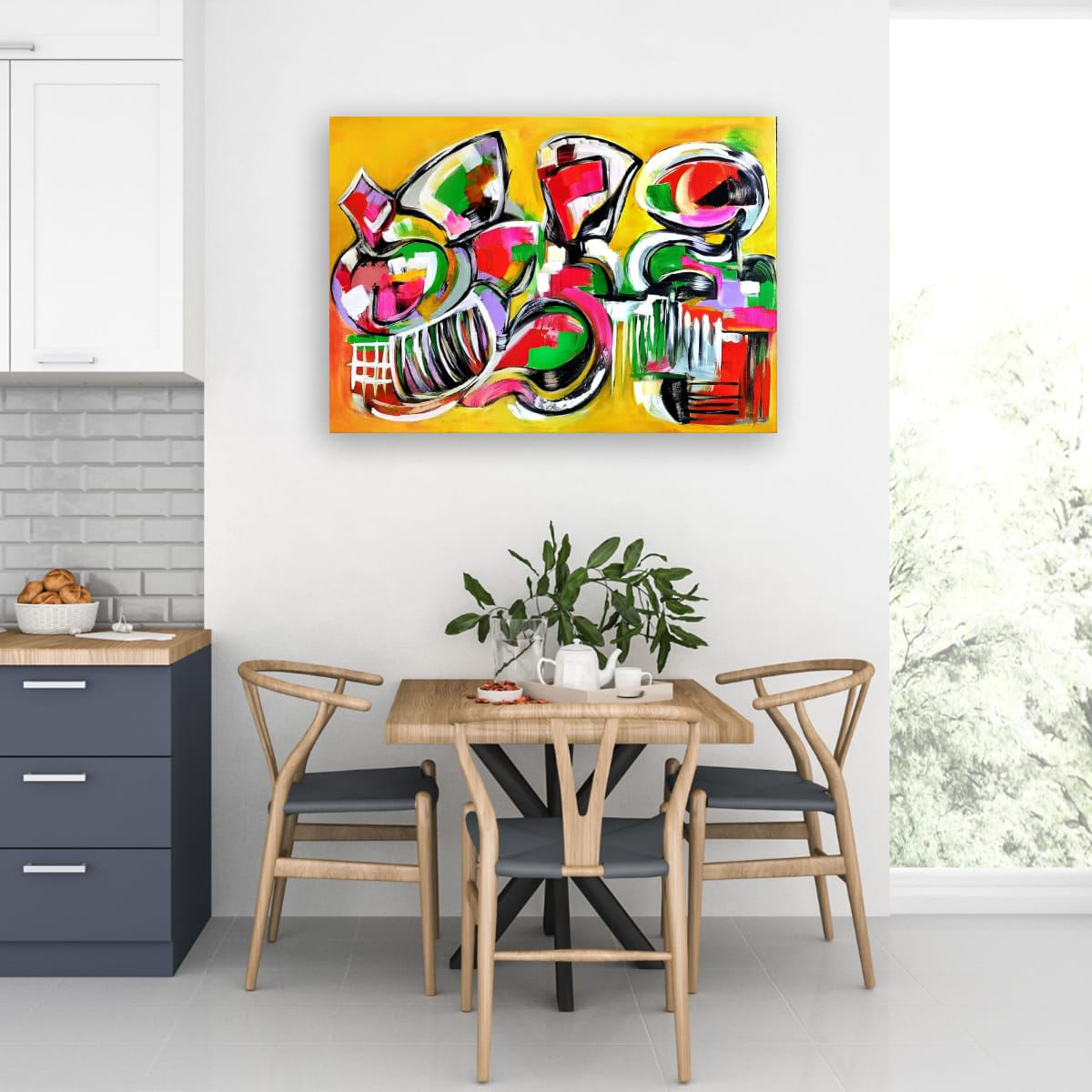 Cubistic Painting - The Soul of Jazz 65x90 cm - Image 7