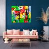 Geometric abstract art piece by Selda Bergman in the room 1