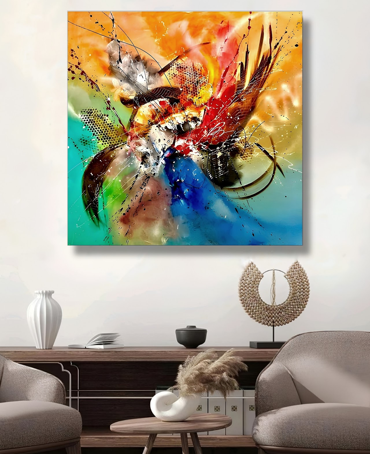 Abstract Painting - Flapping Effect 100x100 cm - Image 3