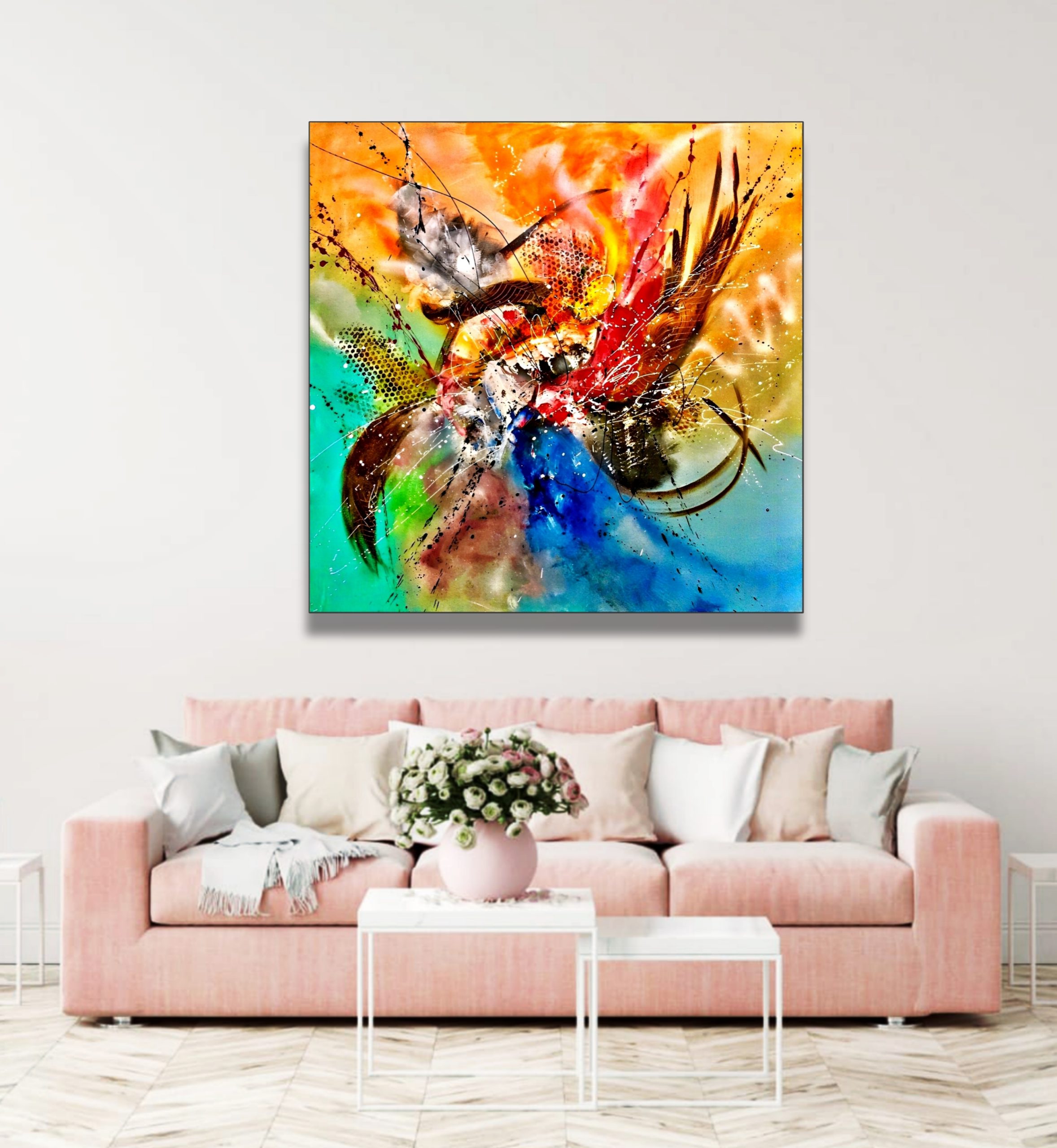 Abstract Painting - Flapping Effect 100x100 cm - Image 7