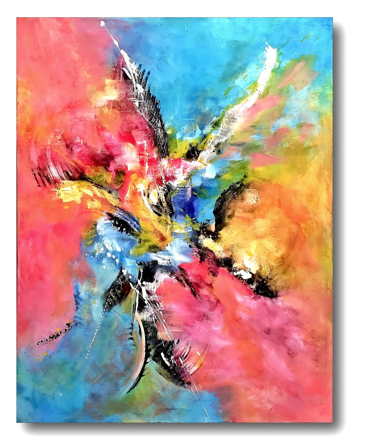 Abstract Painting - The Flight of  The Angels 70x90 cm