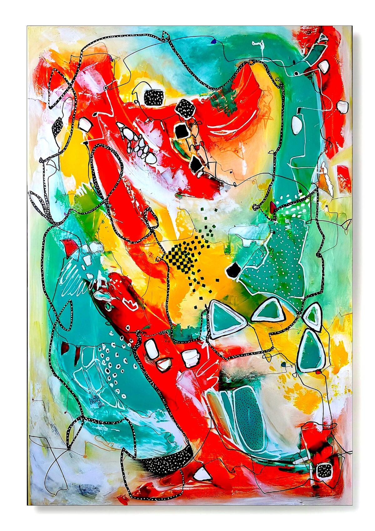 Cubistic Painting - Fluid Emotions 50x70 cm